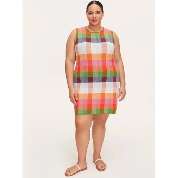 Women's Plaid Mini Sweater Dress‎ - kate spade new york Red/Pink/Green/Blue 3X - Picture 1 of 3
